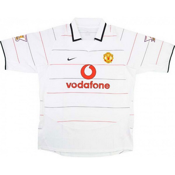 Tailandia Camiseta Manchester United Replica Segunda Ropa Retro 2003 2005 Blanco